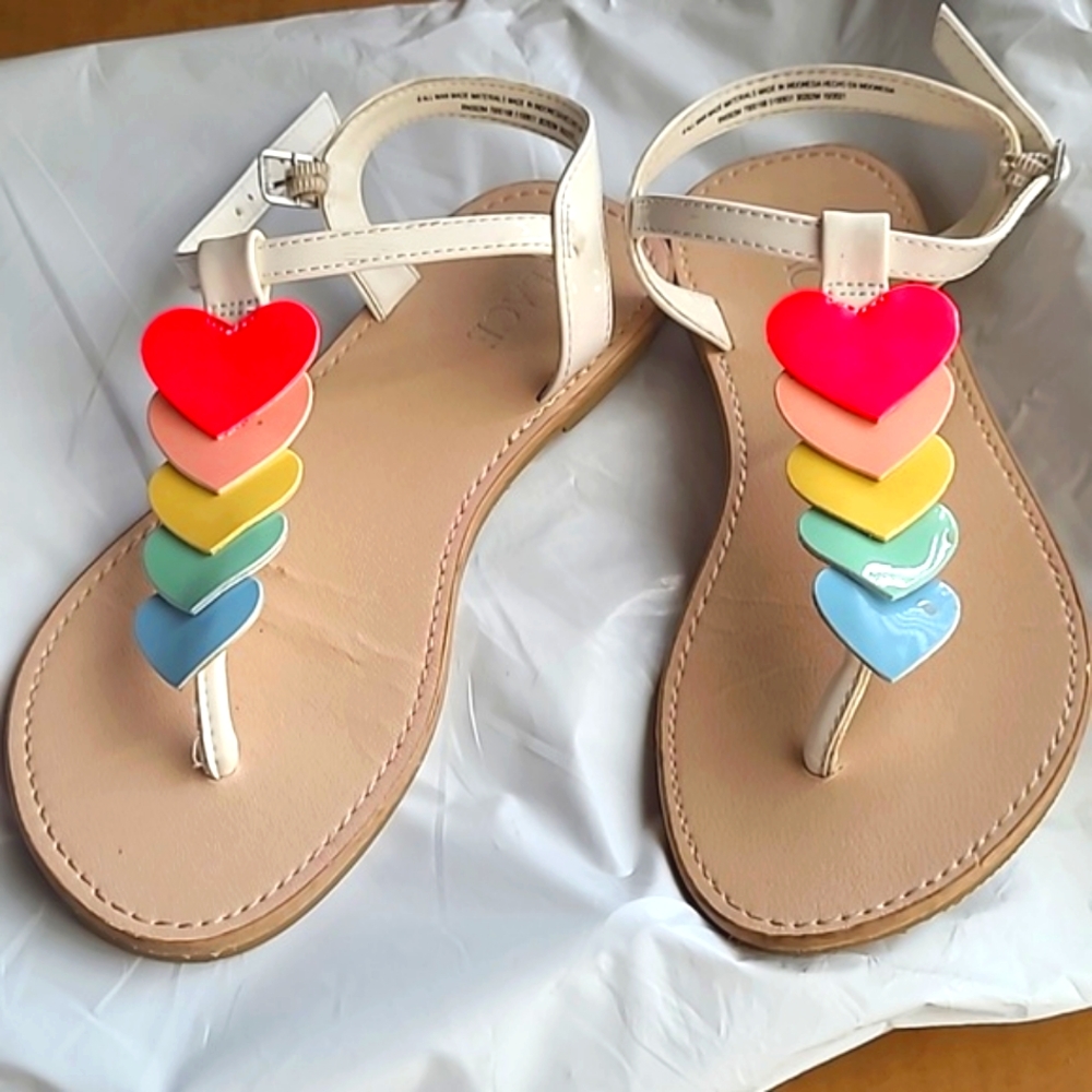 The Children's Place Hearts Thong Sandals Colorful Size 4